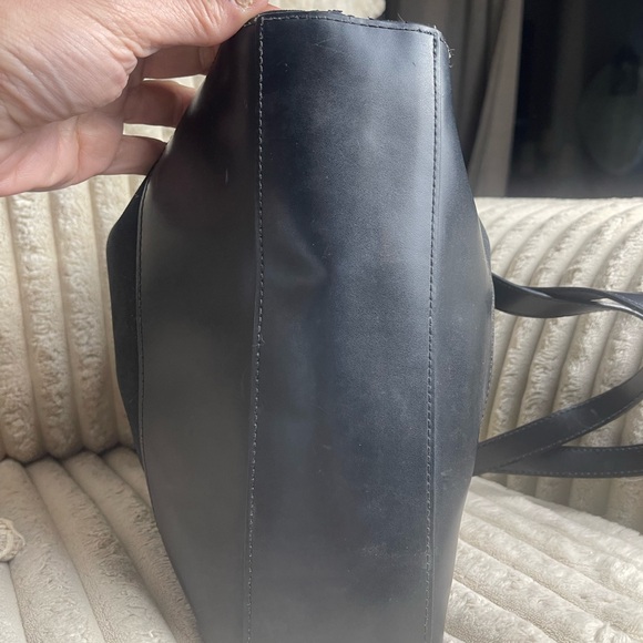 croft & barrow Black Canvas Tote with Black Trim excellent condition - Picture 4 of 6